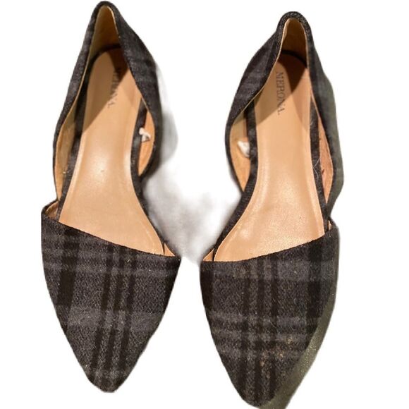 #328 FLANNEL plaid Flats Size 8 - Picture 1 of 7